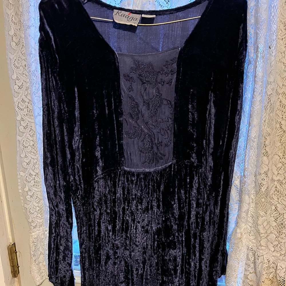 Sapphire Blue Velvet Tunic